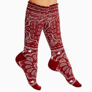 NWT KATE SPADE red knee high socks
